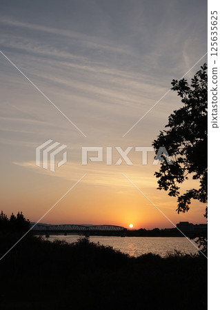 on the riverbed in the morning 125635625