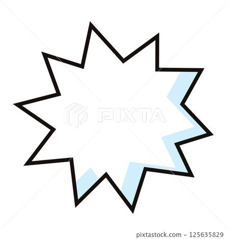 Empty comic explosion shape. Vector 125635829
