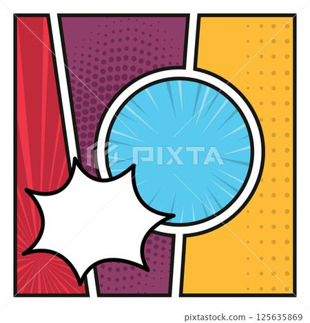 Comic frame with speech bubble. Vector Comic frame with speech bubble. Vector 125635869