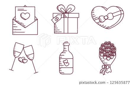 Valentine full icons set. Vector Valentine full icons set. Vector 125635877