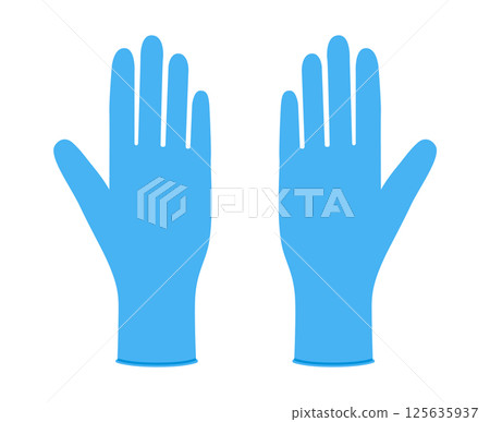Blue rubber cleaning protective Gloves Fashion hand accessory clothing technical illustration garment. Dish wash Vector Blue rubber cleaning protective Gloves Fashion hand accessory clothing technical illustration garment. Dish wash Vector 125635937
