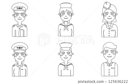 Cartoon professions set. Vector Cartoon professions set. Vector 125636222