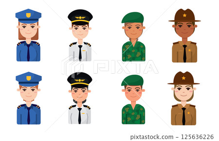 Cartoon professions set. Vector 125636226