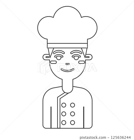 Smiling male chef. Vector 125636244