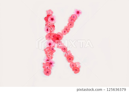 A letter K made from real fresh flowers. Creative floral font concept. Unique collection of letters and numbers for design. Spring, summer, autumn and valentines, creative idea, A letter K made from real fresh flowers. Creative floral font concept. Unique collection of letters and numbers for design. Spring, summer, autumn and valentines, creative idea, 125636379