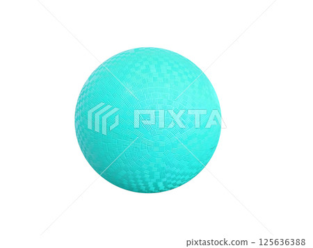 Classic blue dodgeball ball, rubber ball, isolated on white background. Classic blue dodgeball ball, rubber ball, isolated on white background. 125636388