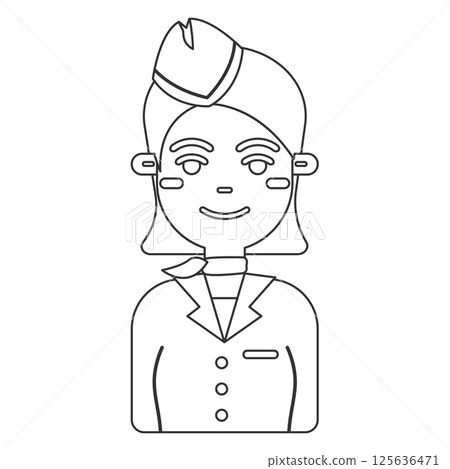 Flight attendant woman. Vector Flight attendant woman. Vector 125636471