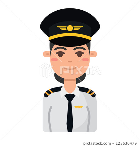 Airline pilot cartoon. Vector Airline pilot cartoon. Vector 125636479