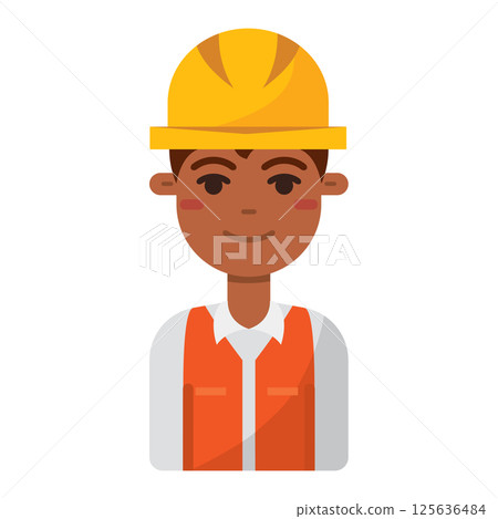 Male construction worker. Vector 125636484