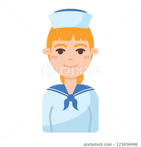 Cartoon female sailor. Vector Cartoon female sailor. Vector 125636496