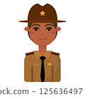 Male sheriff character. Vector 125636497