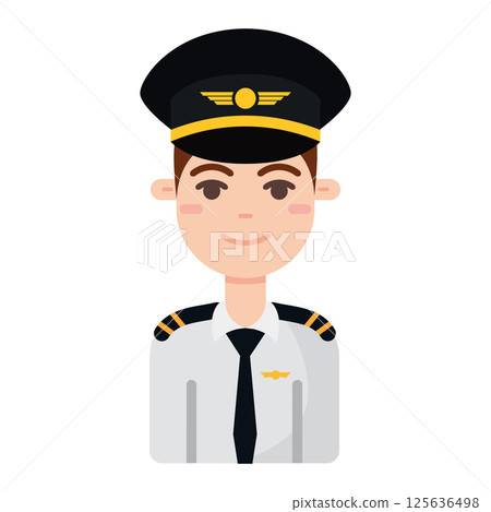 Airline pilot cartoon. Vector Airline pilot cartoon. Vector 125636498