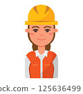 Female construction worker. Vector 125636499