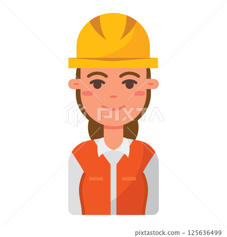 Female construction worker. Vector Female construction worker. Vector 125636499