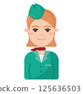 Flight attendant woman. Vector 125636503