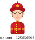Cartoon firefighter man. Vector 125636504