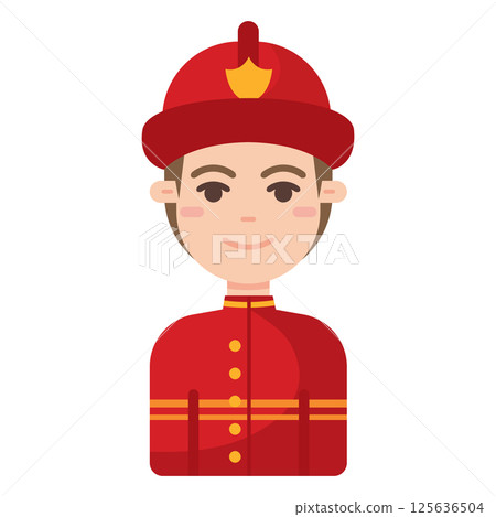 Cartoon firefighter man. Vector Cartoon firefighter man. Vector 125636504