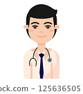 Male doctor cartoon. Vector 125636505