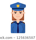 Female police officer. Vector 125636507