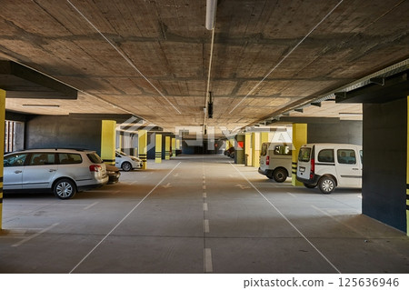 Many cars parking in a carpark parking lot Many cars parking in a carpark parking lot 125636946