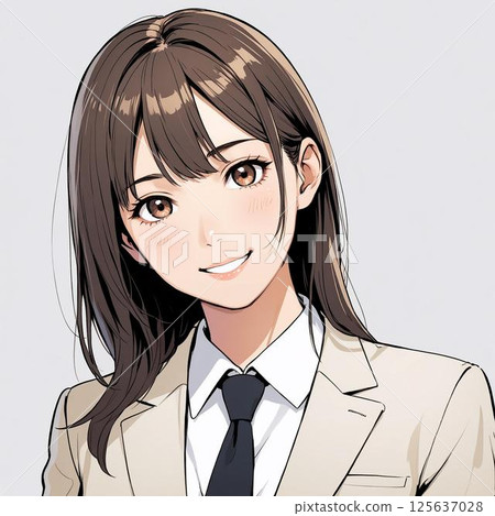 Japanese female business person (upper body, white background) Japanese female business person (upper body, white background) 125637028