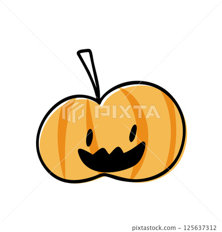 Hand-drawn cute illustration of Halloween jack-o-lantern Hand-drawn cute illustration of Halloween jack-o-lantern 125637312