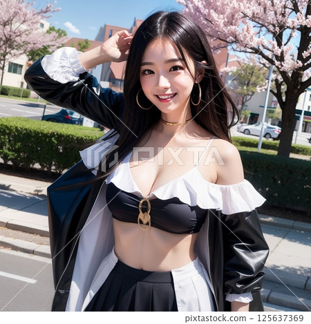 Cosplay with cherry blossoms in full bloom!! 125637369