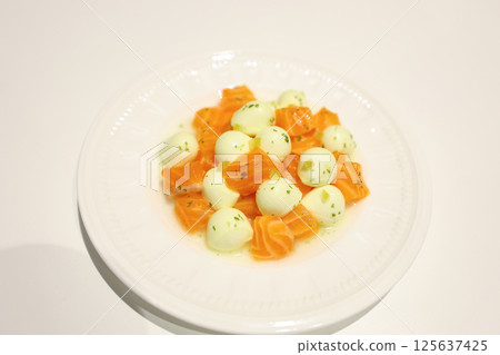 [食物] 馬蘇里拉起司拼盤，鮭魚拼盤 125637425
