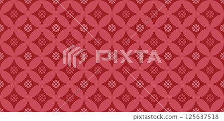Seamless traditional Japanese pattern, Shippo pattern, vibrant red with a Japanese atmosphere, seamless pattern 125637518