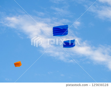 Kite Festival. Kites in the sky. A spectacle in the sky. Wind is like a force. air objects. Various forms. A beautiful sight. 125638128