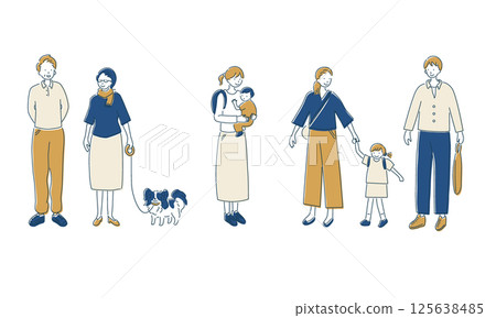 Simple people vector illustration set 125638485