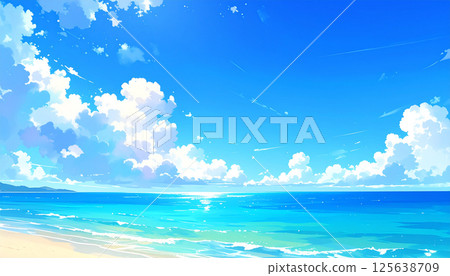 藍天白雲海景 125638709