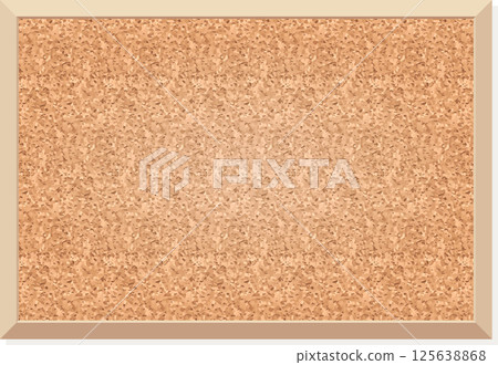 Illustration background material of stylish wooden wall-mounted corkboard 125638868