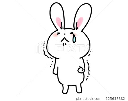 Shaking and crying rabbit 125638882