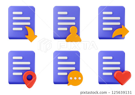3d file icon set bundle data document 125639131
