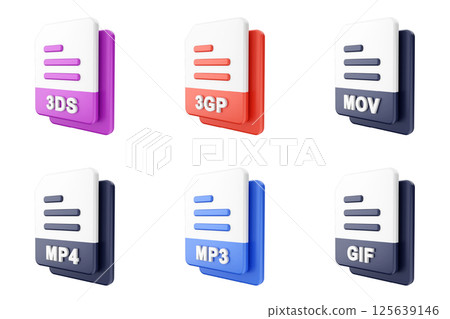 3d file format type icon set bundle 3ds 3gp mov mp4 mp3 gif 3d file format type icon set bundle 3ds 3gp mov mp4 mp3 gif 125639146