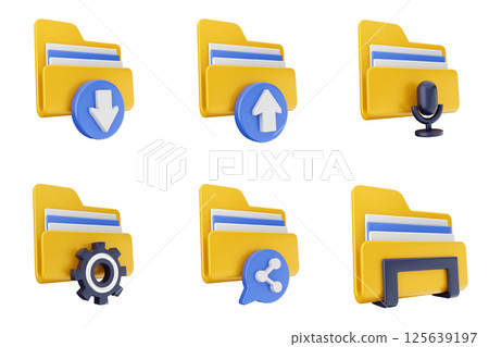 3d file folder document information archive icon set bundle 3d file folder document information archive icon set bundle 125639197