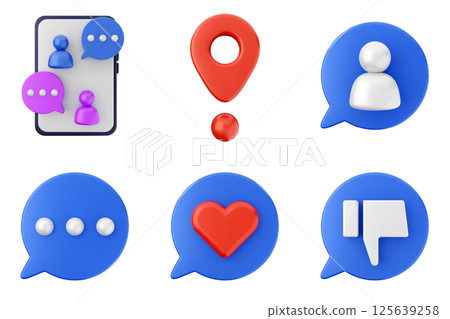 3d social media like online share follow chat comment icon set bundle 3d social media like online share follow chat comment icon set bundle 125639258
