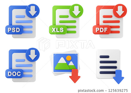 3d download data file media icon set bundle 3d download data file media icon set bundle 125639275