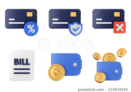3d payment money finance transaction icon set bundle 3d payment money finance transaction icon set bundle 125639293