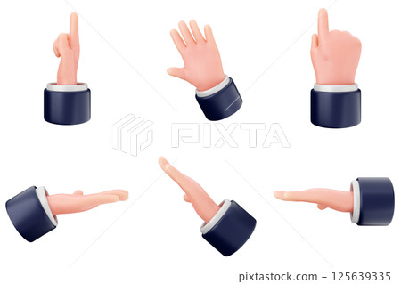 3d hand gesture icon set bundle 125639335