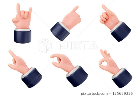 3d hand gesture icon set bundle 3d hand gesture icon set bundle 125639336