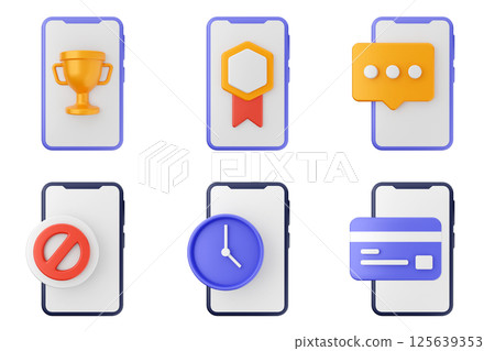 3d smartphone app icon set bundle 125639353