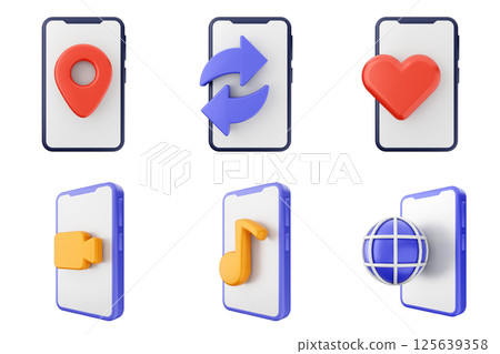 3d smartphone app icon set bundle 3d smartphone app icon set bundle 125639358