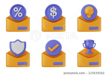 3d mail email message document envelope icon set bundle 3d mail email message document envelope icon set bundle 125639382