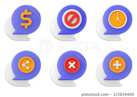 3d chat bubble message speech talk icon set bundle 3d chat bubble message speech talk icon set bundle 125639409