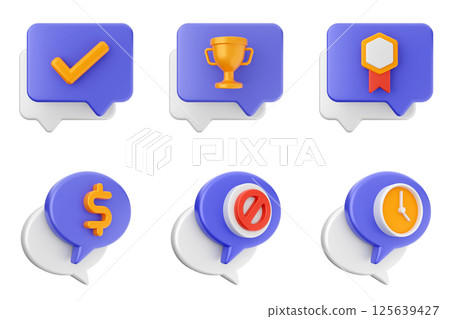 3d chat bubble message speech talk icon set bundle 3d chat bubble message speech talk icon set bundle 125639427