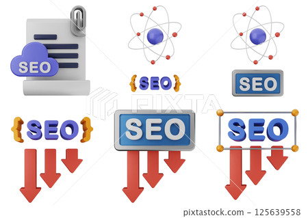 3d Search Engine Optimization icon set bundle 3d Search Engine Optimization icon set bundle 125639558