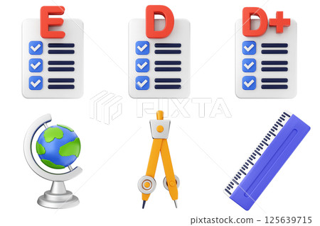 3d education icon set bundle 3d education icon set bundle 125639715