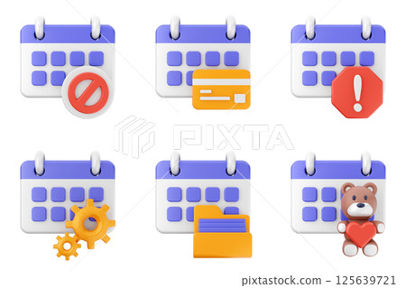 3d calendar icon set bundle 3d calendar icon set bundle 125639721